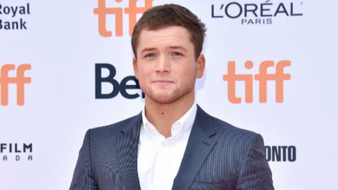 Taron Egerton in 'Sing' premiere